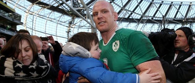 Paul O'Connell with his son Paddy after the game 1/3/2015