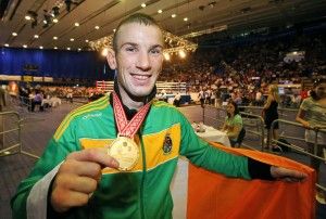 John Joe Nevin with his gold medal 8/6/2013