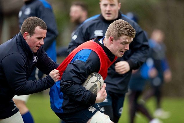 Leinster Rugby Squad Training, Rosemount, UCD 2/3/2015 Brian Byrne and Dan Leavy Mandatory Credit ©INPHO/Morgan Treacy