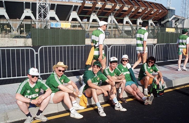 Ireland fans before the match 11/6/1990