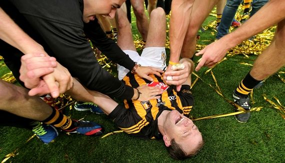 JJ Delaney pulls up with cramp ahead of the celebrations 27/9/2014