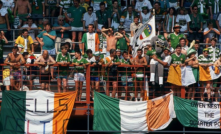 World Cup 1990 Irish fans look on during the game against Romania Mandatory Credit ©INPHO/Billy Stickland