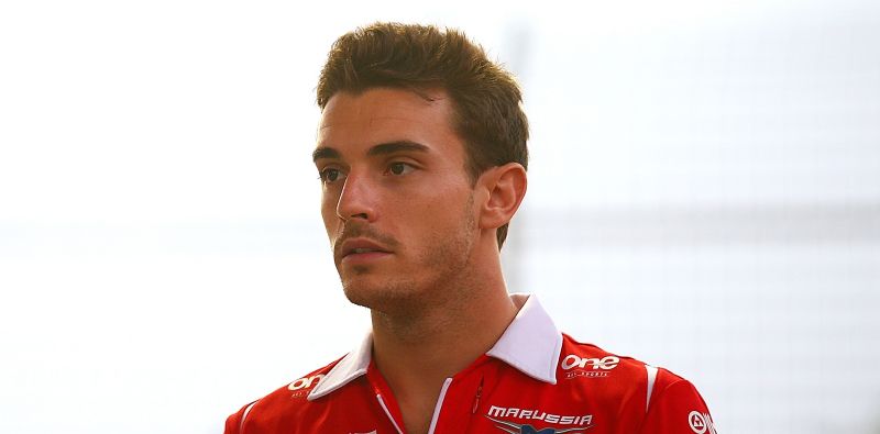 SINGAPORE - SEPTEMBER 21: Jules Bianchi of France and Marussia arrives for the drivers' parade before the Singapore Formula One Grand Prix at Marina Bay Street Circuit on September 21, 2014 in Singapore, Singapore. (Photo by Mark Thompson/Getty Images)