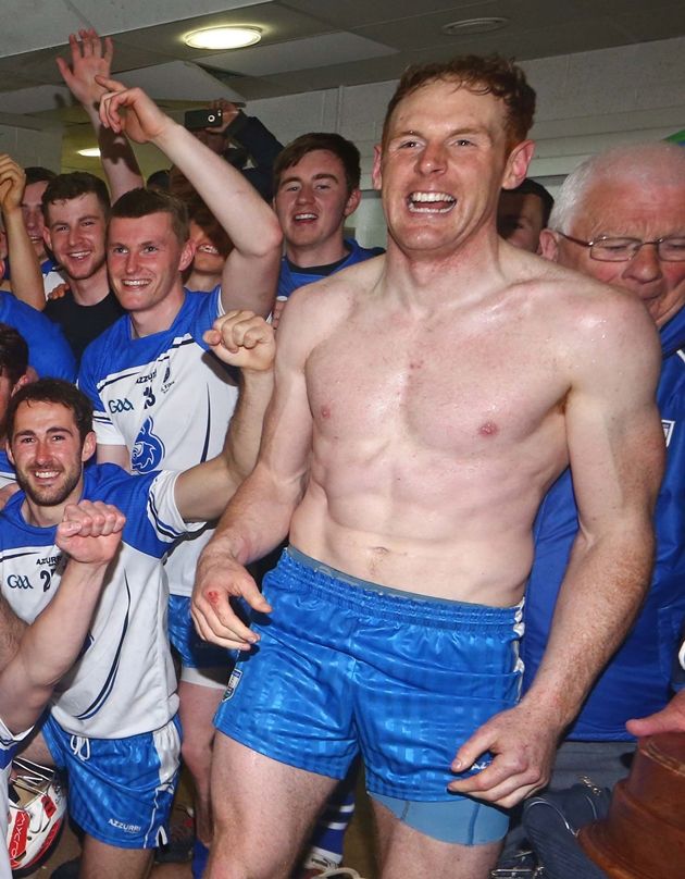 Allianz Hurling League Division 1 Final, Semple Stadium, Co. Tipperary 3/5/2015 Waterford vs Cork Waterford players celebrate with the cup in the dressing room after the game Mandatory Credit ©INPHO/Cathal Noonan