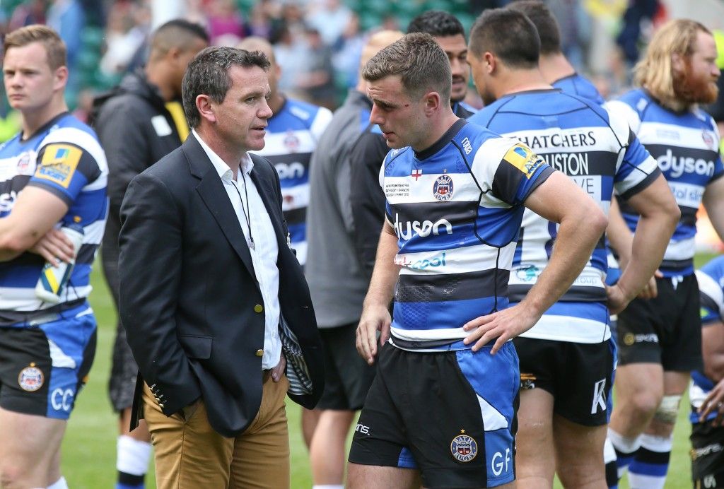 during the Aviva Premiership Final between Bath Rugby and Saracens at Twickenham Stadium on May 30, 2015 in London, England.