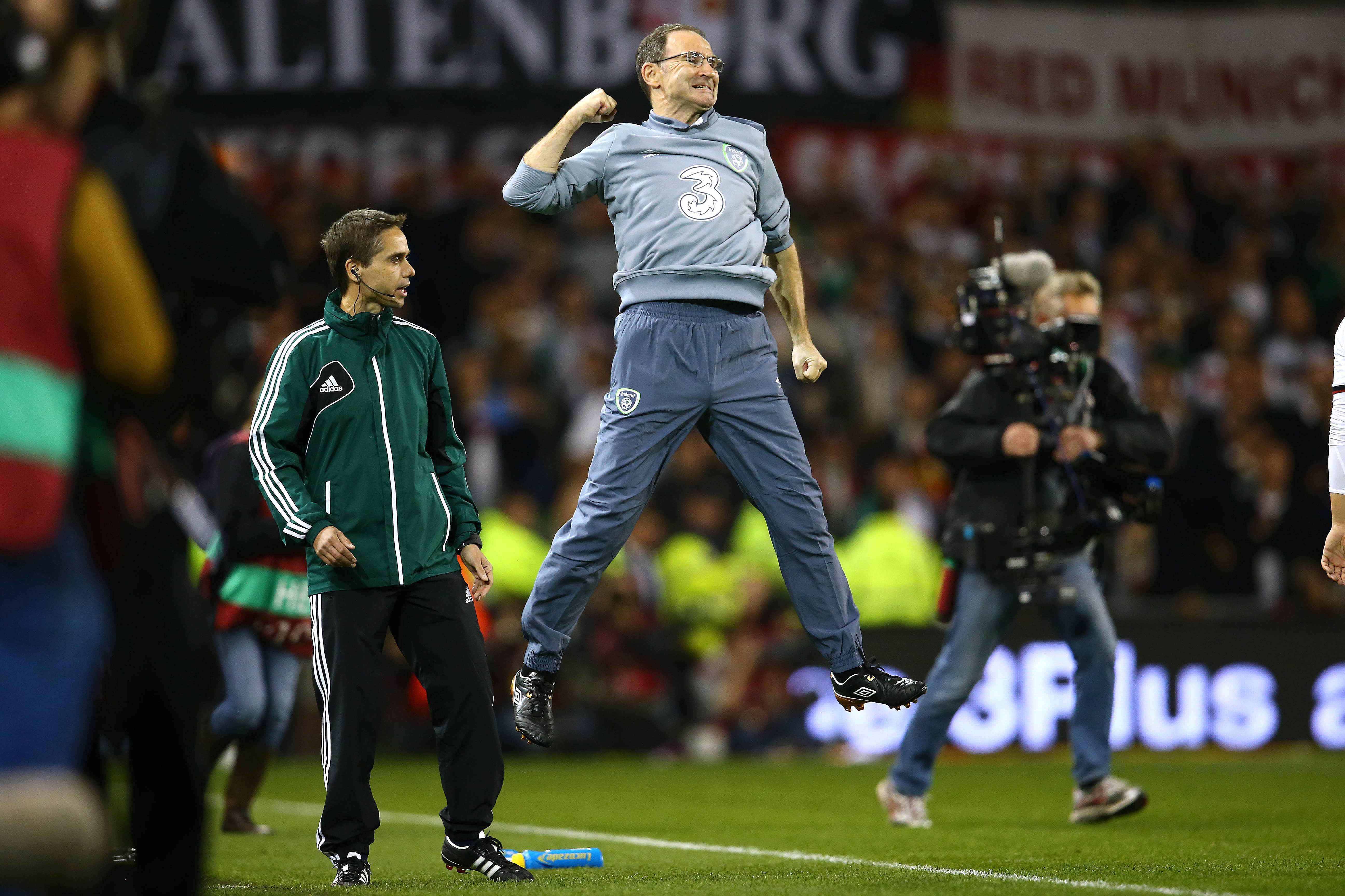 Inpho Pictures of the Year 2015 21/12/2015 UEFA EURO 2016 Qualifier, Aviva Stadium, Dublin 8/10/2015 Republic of Ireland vs Germany Ireland manager Martin OÕNeill celebrates at the final whistle Mandatory Credit ©INPHO/Cathal Noonan