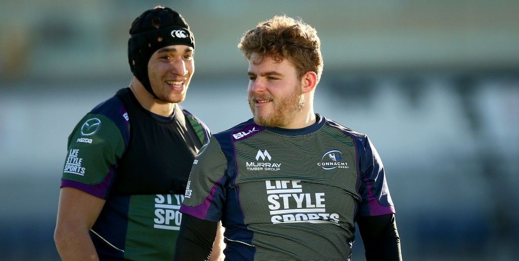 Connacht Rugby Squad Training, The Sportsground, Galway 2/12/2015 Ultan Dillane and Finlay Bealham Mandatory Credit ©INPHO/James Crombie