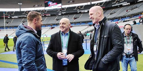 RBS 6 Nations Championship Round 2, Stade de France, Paris, France 13/2/2016 France vs Ireland Ireland legends Tommy Bowe, Keith Wood and Paul O'Connell who are working for media before the match Mandatory Credit ©INPHO/Billy Stickland