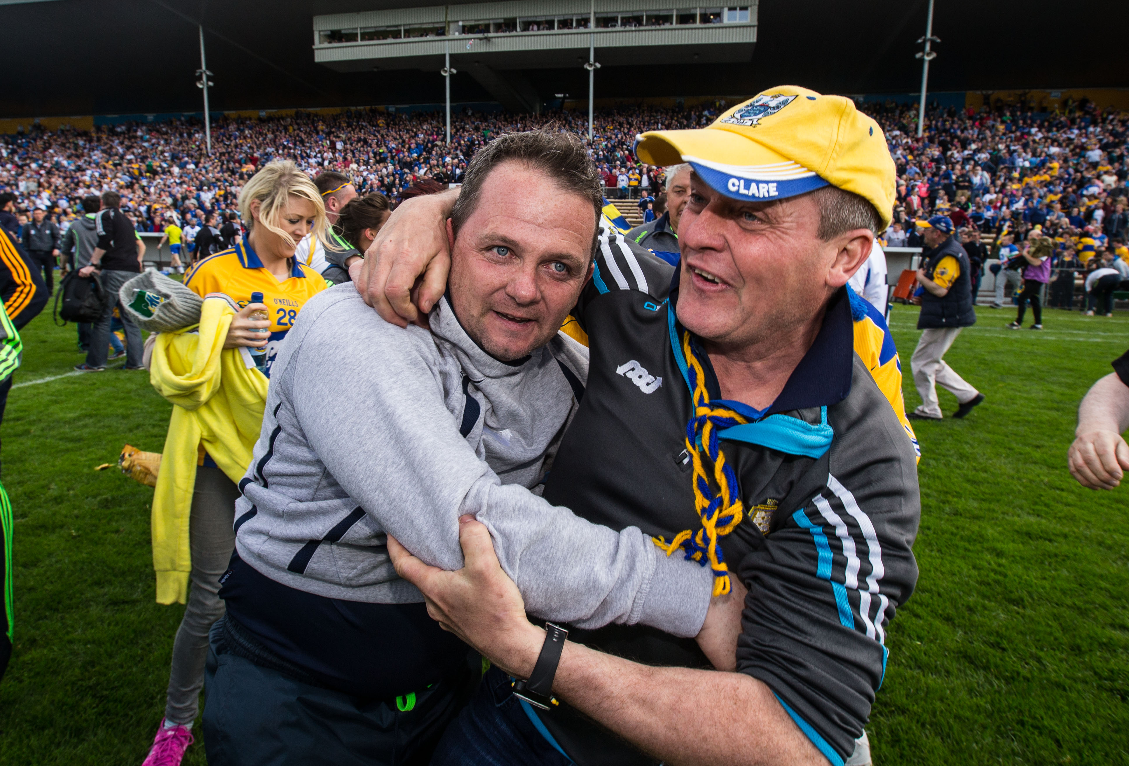 Allianz Hurling League Division 1 Final Replay, Semple Stadium, Thurles, Tipperary 8/5/2016 Clare vs Waterford Clare supporters congratulate manager Davy Fitzgerald after the final whistle Mandatory Credit ©INPHO/Cathal Noonan