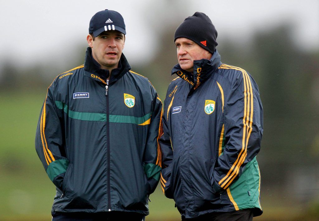 McGrath Cup SF Final 26/1/2013 Tipperary vs Kerry Kerry Manager Eamonn Fitzmaurice with selector Mikey Sheehy Mandatory Credit ©INPHO/Ryan Byrne