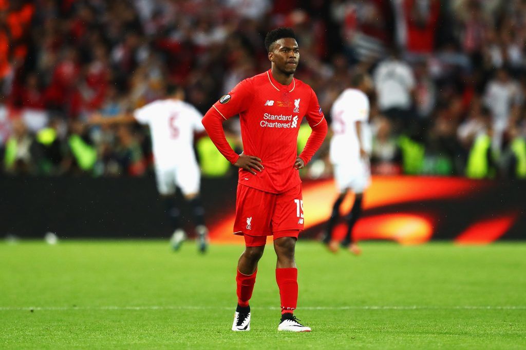 BASEL, SWITZERLAND - MAY 18: Daniel Sturridge of Liverpool shows his dejection after the UEFA Europa League Final match between Liverpool and Sevilla at St. Jakob-Park on May 18, 2016 in Basel, Switzerland. (Photo by Julian Finney/Getty Images)