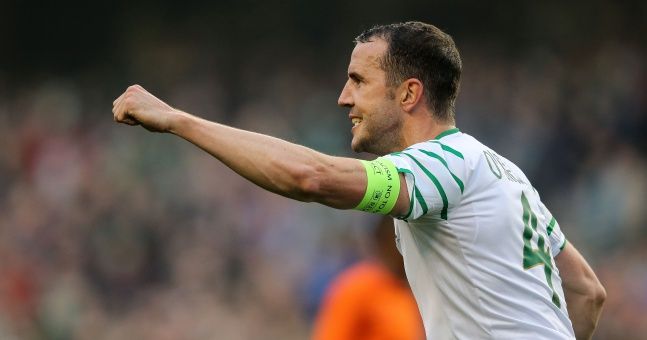John O’Shea celebrates after setting up his side's first goal 27/5/2016