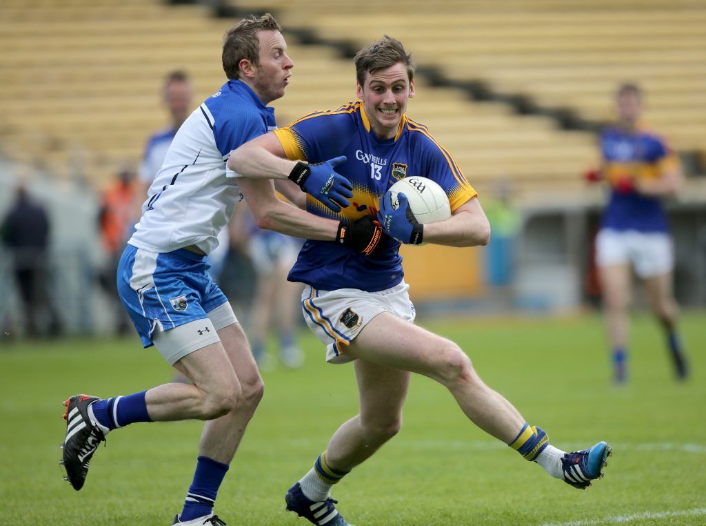 Munster GAA Football Senior Championship Quarter-Final, Semple Stadium, Thurles 31/5/2015 Tipperary vs Waterford Tipperary's Conor Sweeney with Thomas O'Gorman of Waterford Mandatory Credit ©INPHO/Morgan Treacy