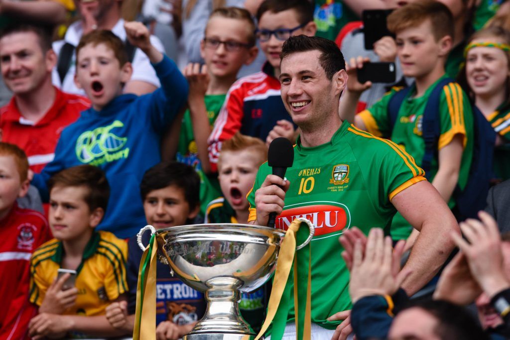 Christy Ring Cup Final, Croke Park, Dublin 4/6/2016 Antrim vs Meath James Toher of Meath makes his victory speech Mandatory Credit ©INPHO/Tom Beary