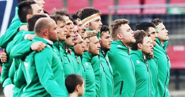Ireland team line up for the national anthem 18/6/2016