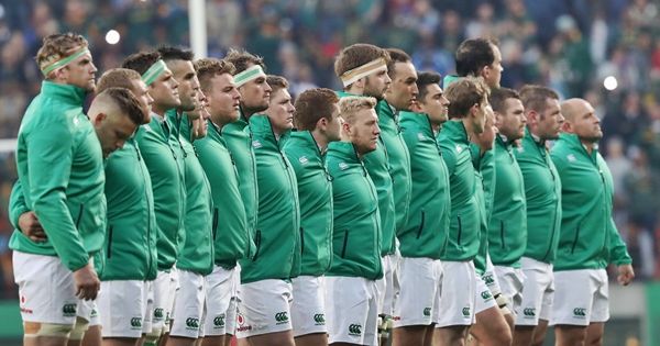 The Ireland team stand for the anthems 25/6/2016
