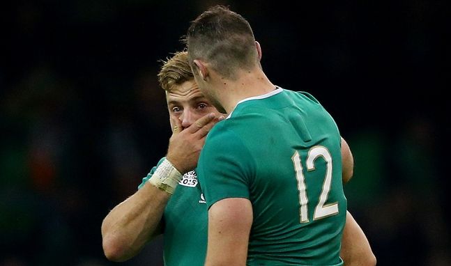 An emotional Ian Madigan of Ireland after the game 11/10/2015