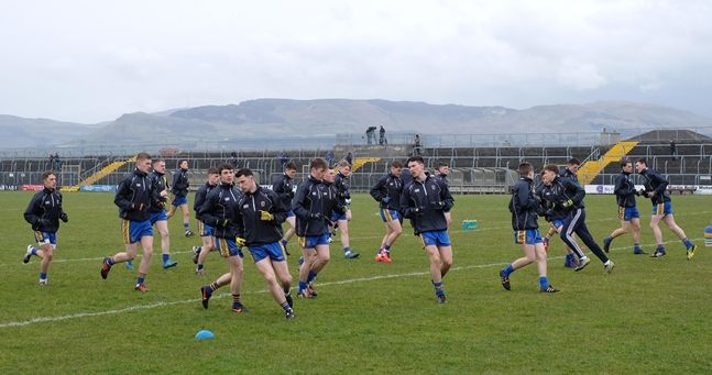 Roscommon team warm up before the game 2/4/2016