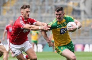All-Ireland Senior Football Championship Qualifiers Round 4B, Croke Park, Dublin 30/7/2016 Donegal vs Cork Donegal's Paddy McBrearty and Eoin Cadogan of Cork Mandatory Credit ©INPHO/Lorraine O'Sullivan
