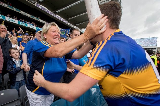 Conor Sweeney celebrates with his mother 31/7/2016