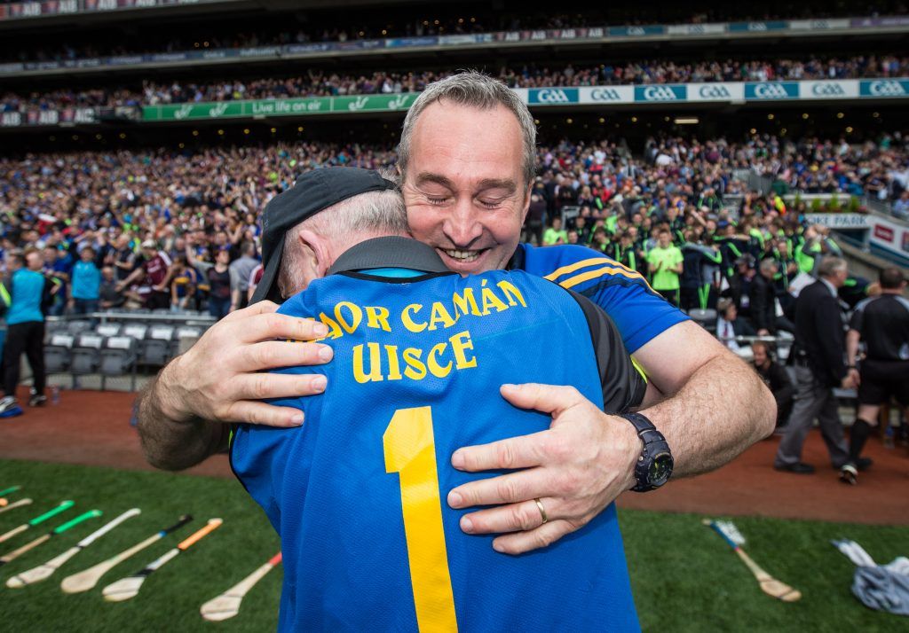 GAA All-Ireland Senior Hurling Championship Semi-Final, Croke Park, Dublin 14/8/2016 Tipperary vs Galway Tipperary manager Michael Ryan celebrates after the final whistle Mandatory Credit ©INPHO/Cathal Noonan