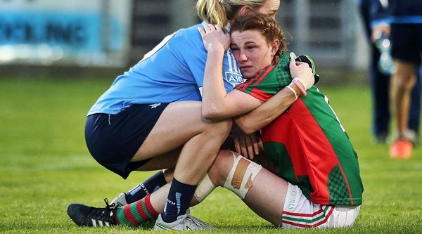 Sorcha Furlong consoles Aileen Gilroy at the end of the game 27/8/2016