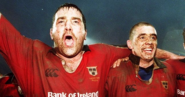 Anthony Foley, Alan Quinlan and David Wallace 18/12/1999