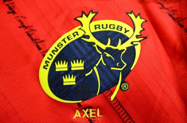 A view of an embroidered jersey in tribute to the late Munster Head Coach Anthony Foley 22/10/2016