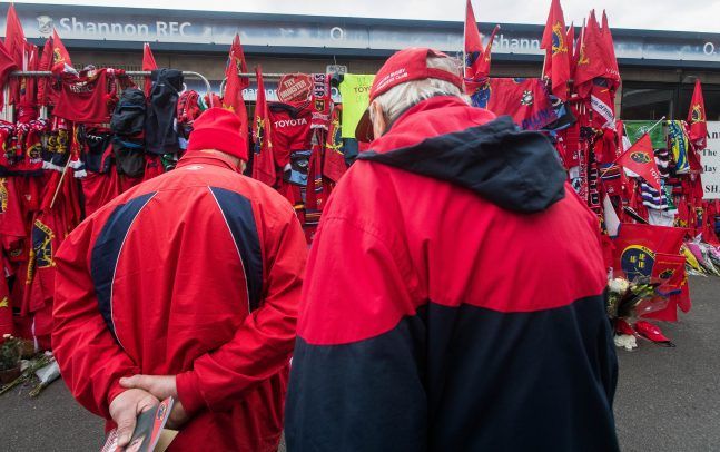 Tributes are paid to Anthony Foley outside Thomond Park 22/10/2016