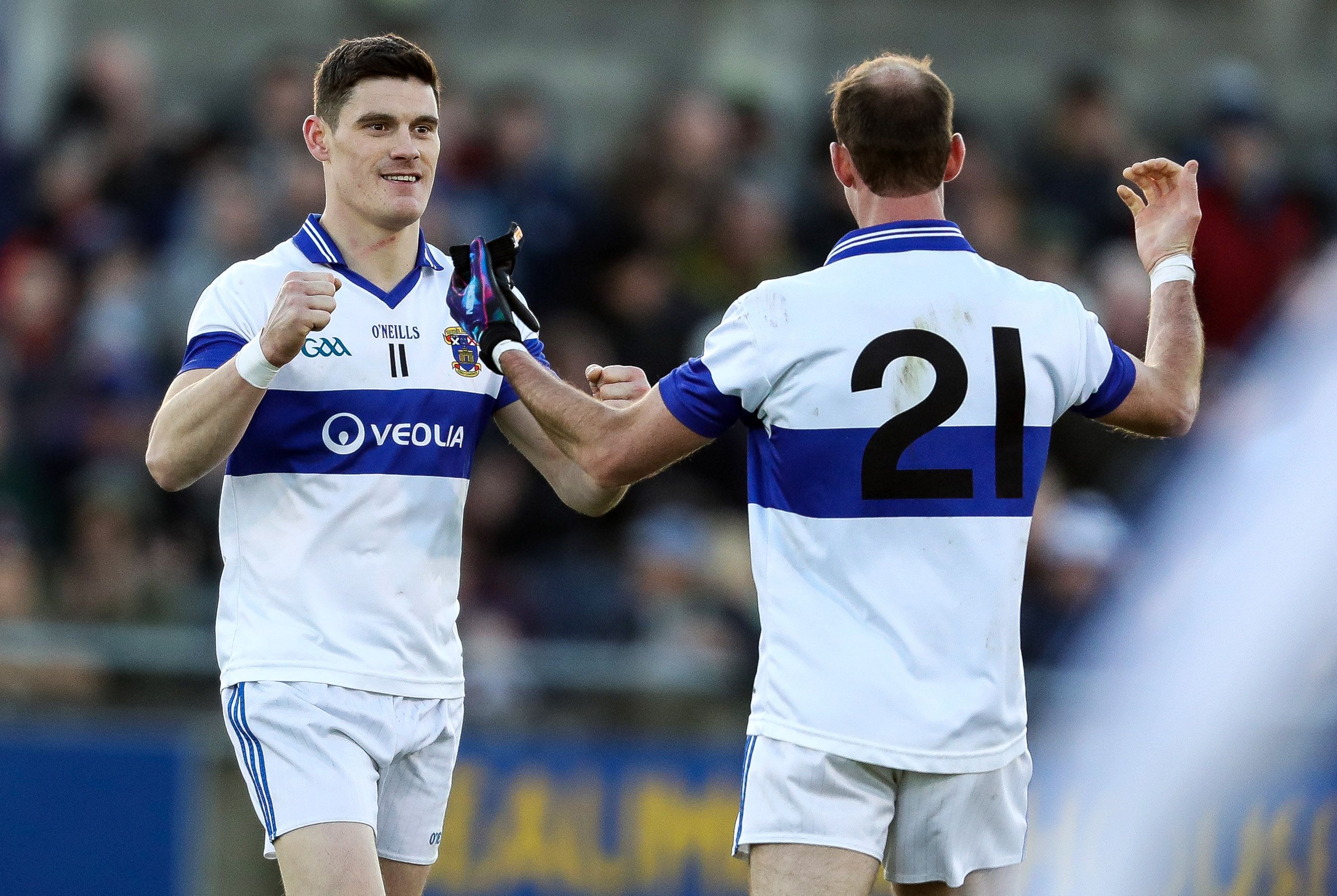 Dublin Senior Club Football Championship Final, Parnell Park, Dublin 5/11/2016 Castleknock vs St Vincent's St Vincent's Diarmuid Connolly celebrates at the final whistle with Joe Feeney Mandatory Credit ©INPHO/Tommy Dickson