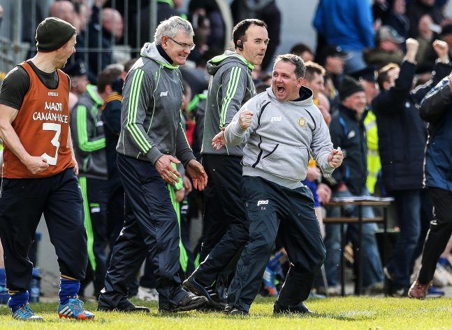 Davy Fitzgerald celebrates at the final whistle 3/4/2016