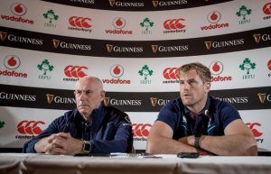 Ireland Rugby Press Conference, Carton House, Co. Kildare 21/11/2016 Team manager Mick Kearney with Jamie Heaslip Mandatory Credit ©INPHO/Morgan Treacy