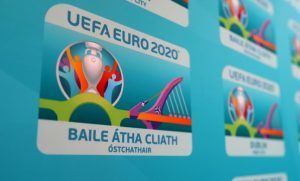 UEFA EURO 2020 Dublin City Brand Launch, CHQ Building, Dublin 24/11/2016 The UEFA EURO 2020 Dublin logo Mandatory Credit ©INPHO/James Crombie