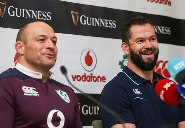 Ireland Rugby Press Conference, Aviva Stadium, Dublin 25/11/2016 Rory Best and Defence Coach Andy Farrell Mandatory Credit ©INPHO/Tommy Dickson