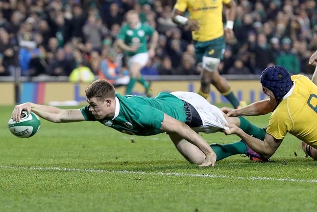 Garry Ringrose scores his sides second try 26/11/2016