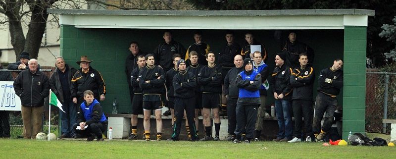 The Neasden subs look on from the dugout 16/1/2011