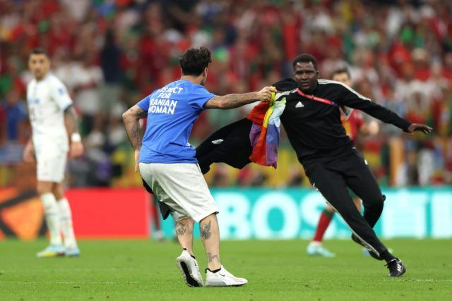 World Cup pitch invader